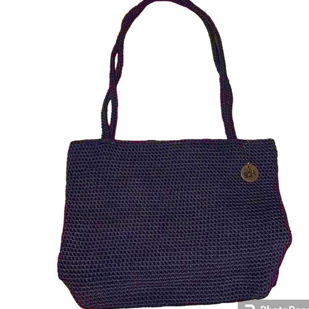 The Sak dark gray crochet purse